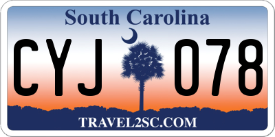 SC license plate CYJ078