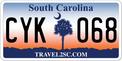 SC license plate CYK068