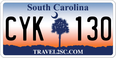 SC license plate CYK130