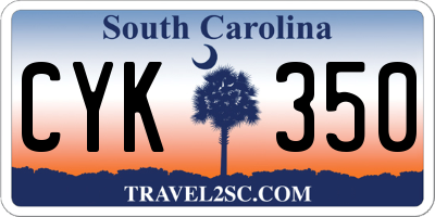 SC license plate CYK350