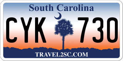 SC license plate CYK730
