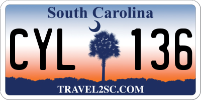 SC license plate CYL136