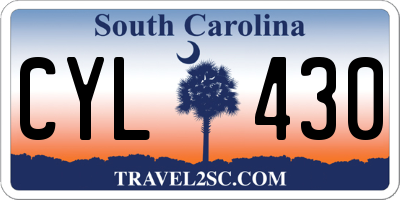 SC license plate CYL430