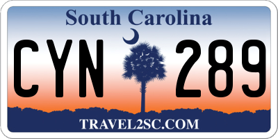 SC license plate CYN289