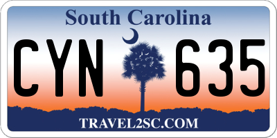 SC license plate CYN635