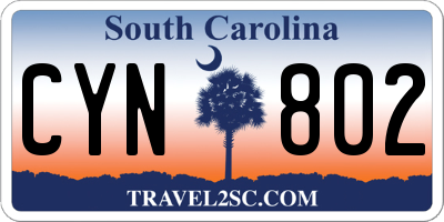 SC license plate CYN802