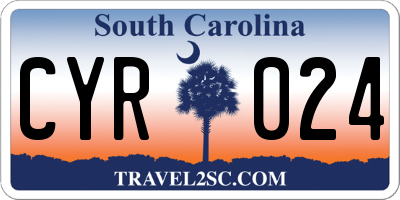 SC license plate CYR024