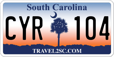 SC license plate CYR104