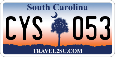 SC license plate CYS053