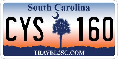 SC license plate CYS160