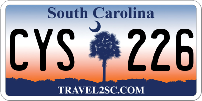 SC license plate CYS226
