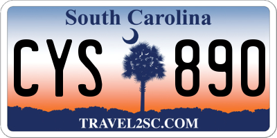 SC license plate CYS890