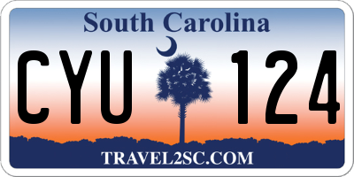 SC license plate CYU124