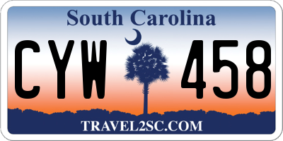 SC license plate CYW458