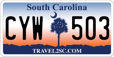 SC license plate CYW503