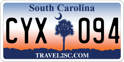 SC license plate CYX094