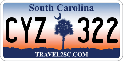 SC license plate CYZ322