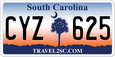 SC license plate CYZ625
