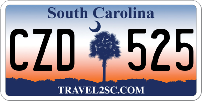 SC license plate CZD525