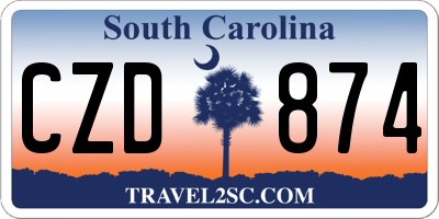 SC license plate CZD874