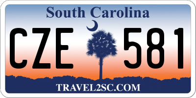 SC license plate CZE581