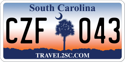 SC license plate CZF043