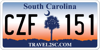 SC license plate CZF151