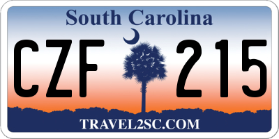 SC license plate CZF215