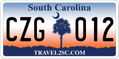 SC license plate CZG012
