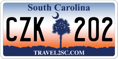 SC license plate CZK202