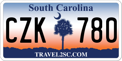 SC license plate CZK780