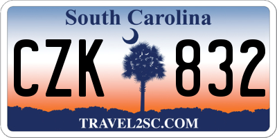 SC license plate CZK832