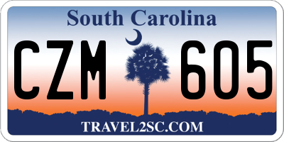 SC license plate CZM605