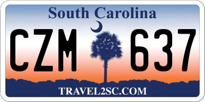 SC license plate CZM637