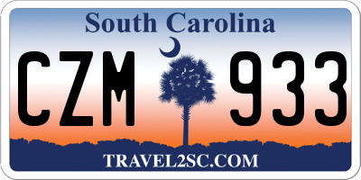 SC license plate CZM933