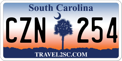 SC license plate CZN254