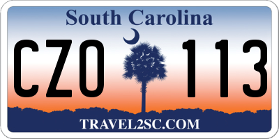 SC license plate CZO113