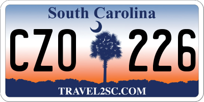 SC license plate CZO226