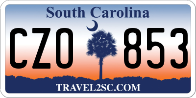 SC license plate CZO853