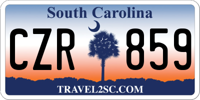 SC license plate CZR859