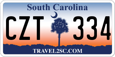 SC license plate CZT334