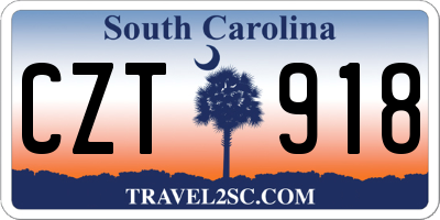 SC license plate CZT918