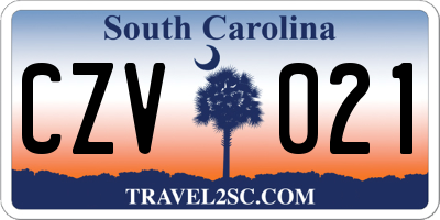 SC license plate CZV021