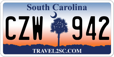 SC license plate CZW942