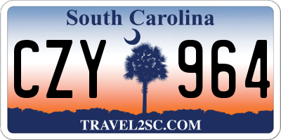 SC license plate CZY964