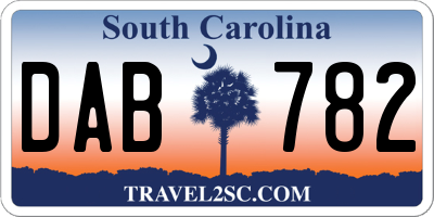 SC license plate DAB782