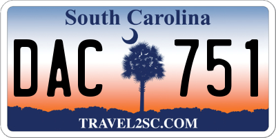 SC license plate DAC751