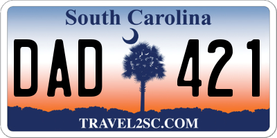 SC license plate DAD421