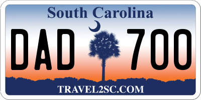SC license plate DAD700