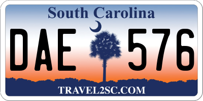 SC license plate DAE576